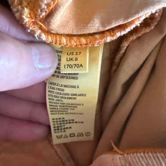 Free People Corduroy Flare Pants Vibrant Orange Pull On Retro Boot | Women's 27 - Picture 9 of 10